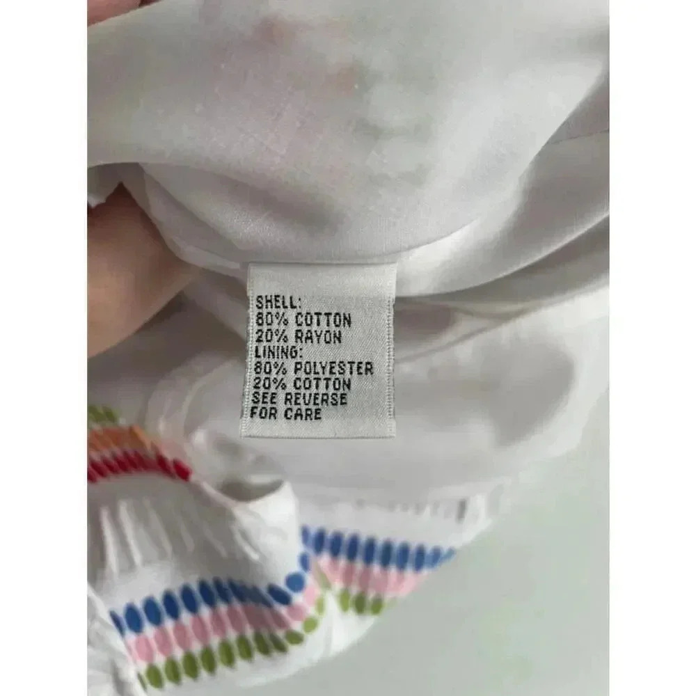 NWT Talbots White Multicolor Embroidered A-Line Skirt Size 14 ๐โ 0160 NEW! - Picture 11 of 12